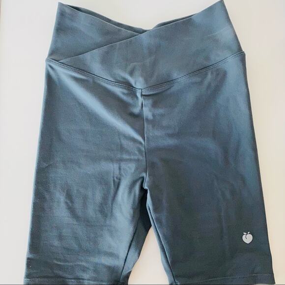 FLEXLIVING Blue Grey Scrunch High Rise Waisted Biker Short 7" Inseam XS Lounge - Picture 1 of 8